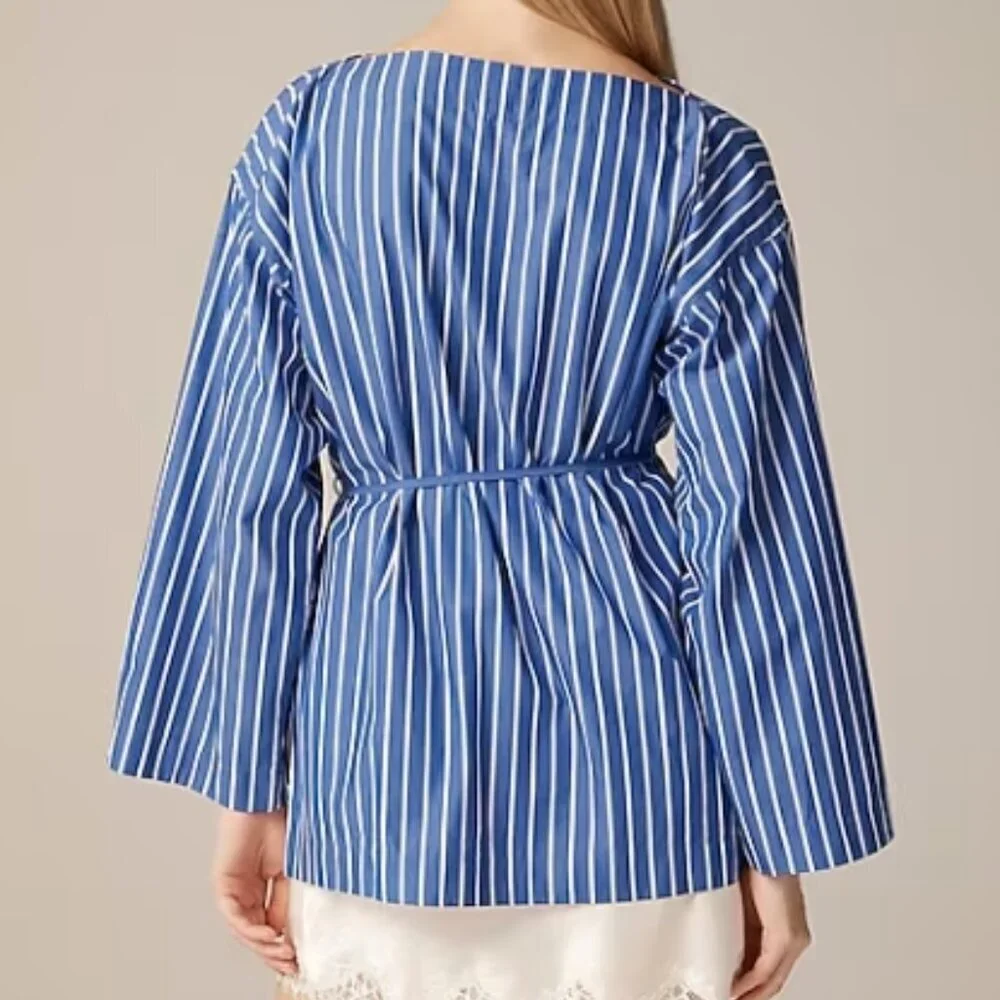 J.Crew Ciel Top – Striped Cotton Poplin – Size Small – NWT